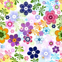 Image showing Spring colorful seamless floral pattern