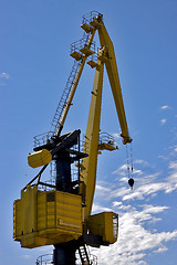 Image showing sky clouds and yellow crane in   argentina