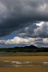 Image showing cloudy rain   river   