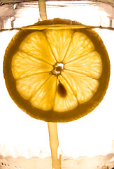 Image showing close-up of lemon slice