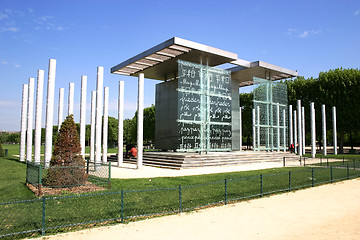 Image showing PARIS - May 7: Mur de la Paix in Paris, France on May 7, 2009. M