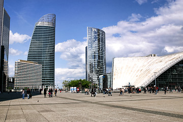 Image showing PARIS - May 8: Skyscrapers in business district of Defense to th