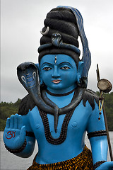 Image showing  blue wood statue of  Hinduism  