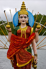 Image showing   wood statue of a Hinduism  women 