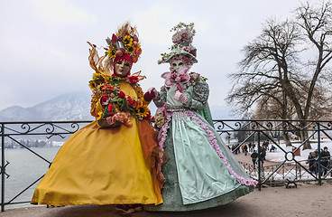 Image showing Disguised Couple in Annecy
