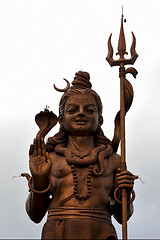 Image showing   wood gold statue of a Hinduism    Shiva 