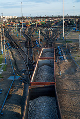 Image showing Freight Trains and Railways on big railway station