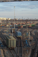 Image showing Freight Trains and Railways on big railway station