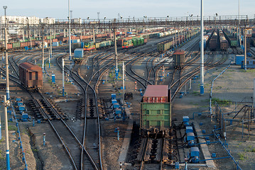 Image showing Freight Trains and Railways on big railway station