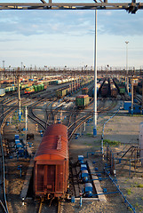 Image showing Freight Trains and Railways on big railway station