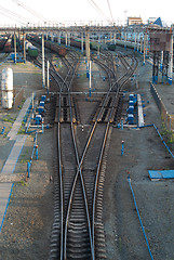 Image showing Freight Trains and Railways on big railway station