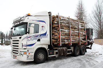 Image showing Logging Truck Trailer full of logs