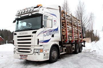 Image showing Logging Truck Trailer full of logs