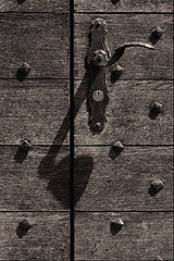 Image showing  wood  door in bellinzona swiss