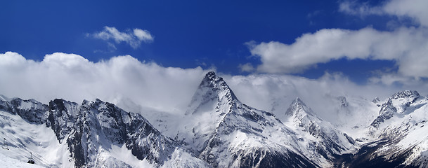 Image showing Panorama of snowy mountains