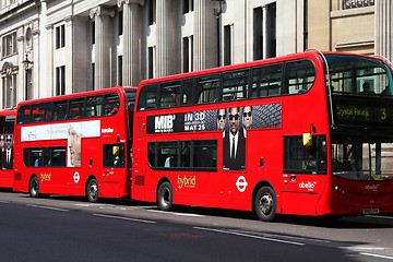 Image showing London hybrid buses