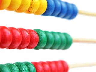 Image showing detail of a wooden abacus