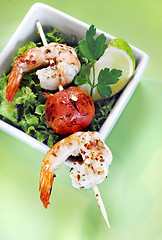 Image showing Prawn Kebab