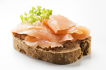 Image showing Salmon sandwich