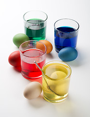 Image showing Eggs dyeing