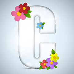 Image showing Alphabet Glass Spring with Flowers