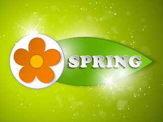 Image showing Beautiful Spring Flowers Green Background 