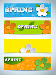 Image showing Beautiful Spring Flowers Set of Banners