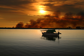 Image showing Yacht With Wild Fire