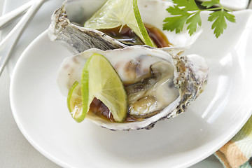 Image showing Lime And Soy Sauces Oysters