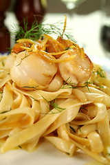 Image showing Fettucini With Scallops