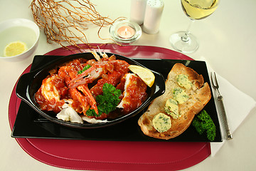 Image showing Cracked Crab In Tomato Sauce