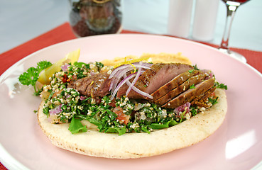 Image showing Middle Eastern Lamb Pita Bread