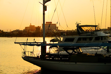 Image showing Sunset Yacht Marina
