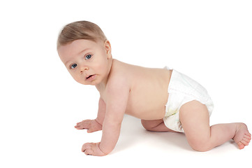 Image showing Baby boy crawling