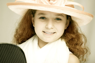 Image showing Girl in fancy hat
