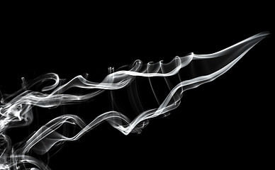 Image showing Abstraction: white smoke swirls pattern 