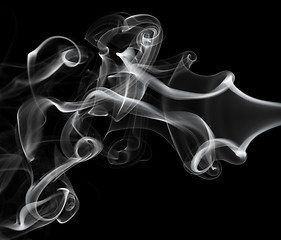 Image showing Abstraction: white smoke pattern on black