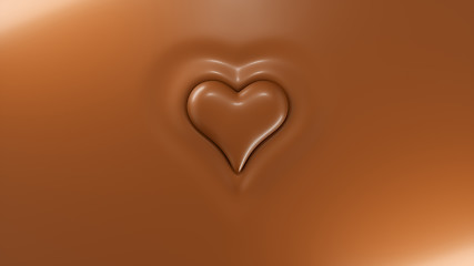 Image showing Heart shape splashes on the hot chocolate surface 