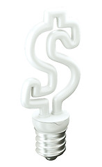 Image showing Revenue: Dollar ccurrency symbol light bulb on white