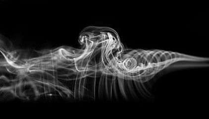 Image showing Abstraction: white mystic smoke pattern on black 