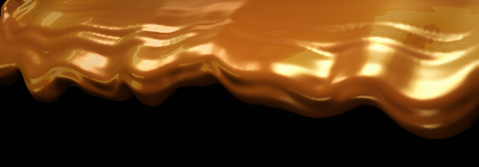 Image showing Sweet Hot chocolate or cocoa flow on black 