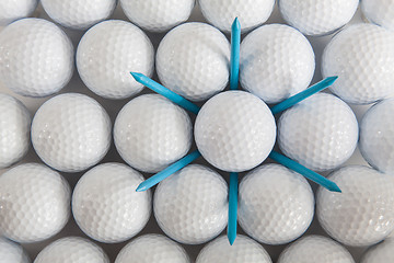 Image showing Golf balls and tees 