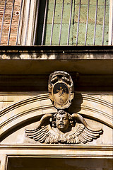 Image showing marble statue of angel and terace