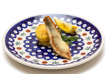 Image showing Perch filet with fried potatoes