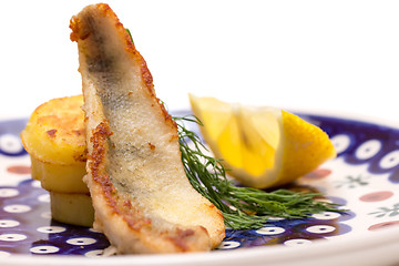 Image showing Perch filet with fried potatoes