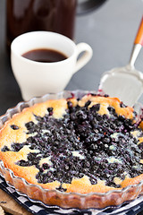 Image showing Blueberry pie and coffee