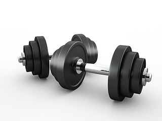 Image showing Two dumbbells isolated on a white background