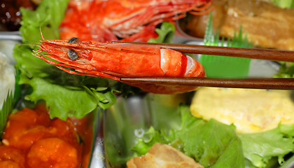 Image showing Shrimp tray detail