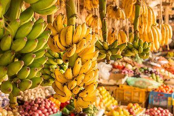 Image showing Banana bunch at a local market