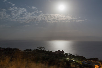 Image showing Lake langano lit by the moon